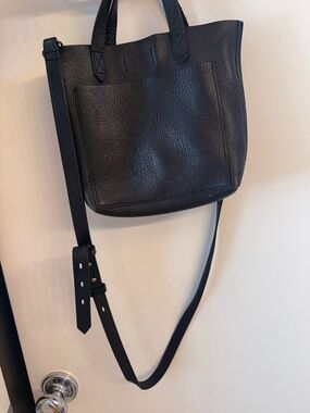 Madewell mini Black Leather Crossbody Tote